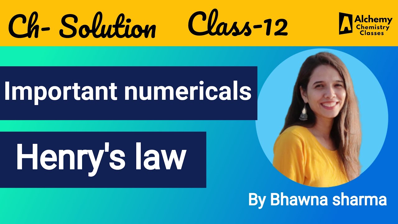Important numerical || Henry's law || solution class 12 chemistry