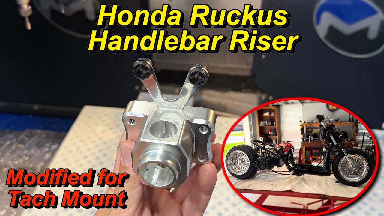 Подъемник руля Honda Ruckus, модифицированный для крепления тахометра