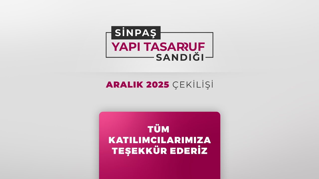 Sinpaş YTS 30 ARALIK 2025 &Ccedil;ekilişi