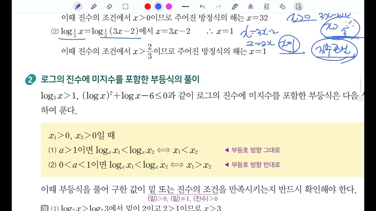 개념+유형 개념편 로그함수의 활용 개념설명