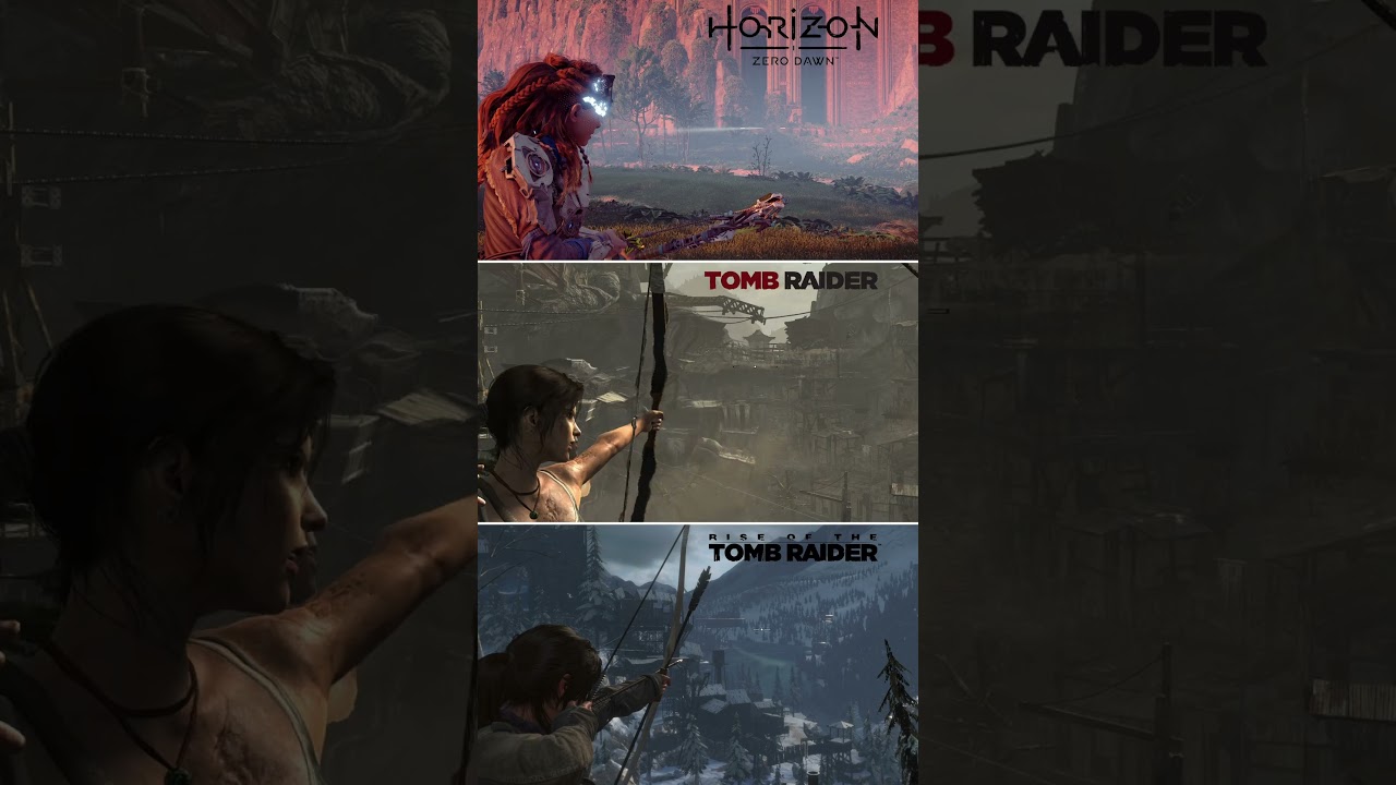 Horizon vs Tomb Raider vs Rise | Bow comparison #shorts #tombraider #horizonzerodawn