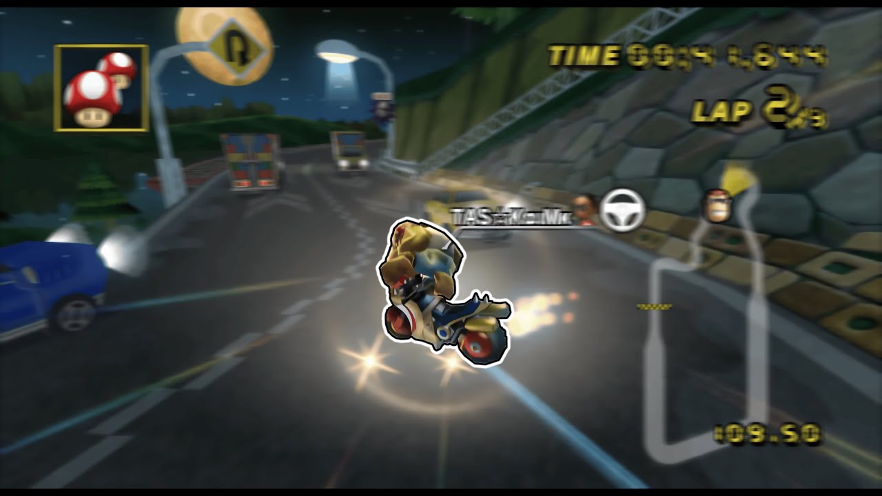 [MKWii TAS] Moonview Highway (No Glitch) - 1:41.922