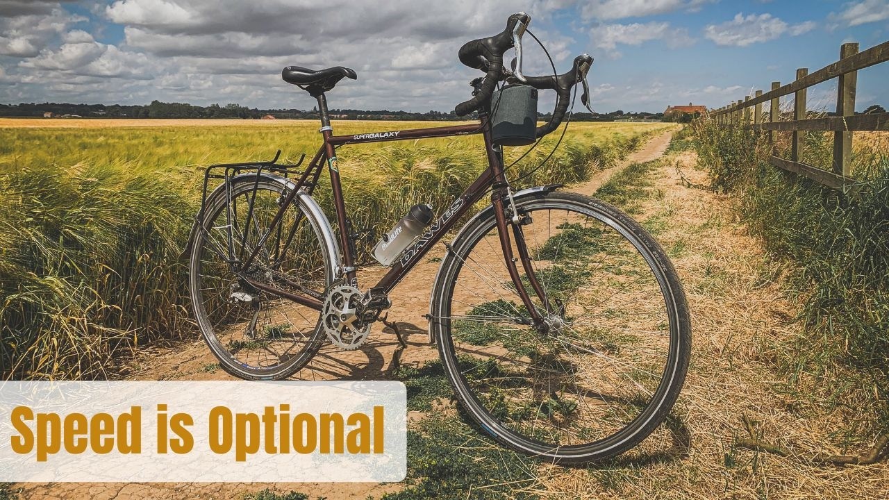 Road Cycling but Super Chill Classic Steel Touring Bicycle