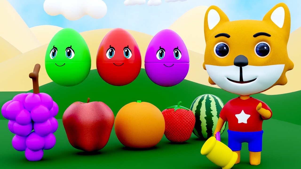 Fruit Surprise Eggs 🍎 Learn Fruits for Kids