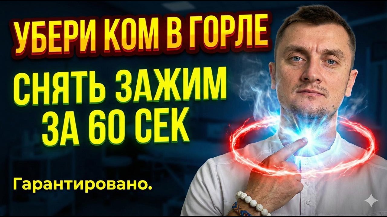 КОМ В ГОРЛЕ уйдет за 60 секунд! Срочно сделай эти 3 упражнения, пока спазм не стал хроническим