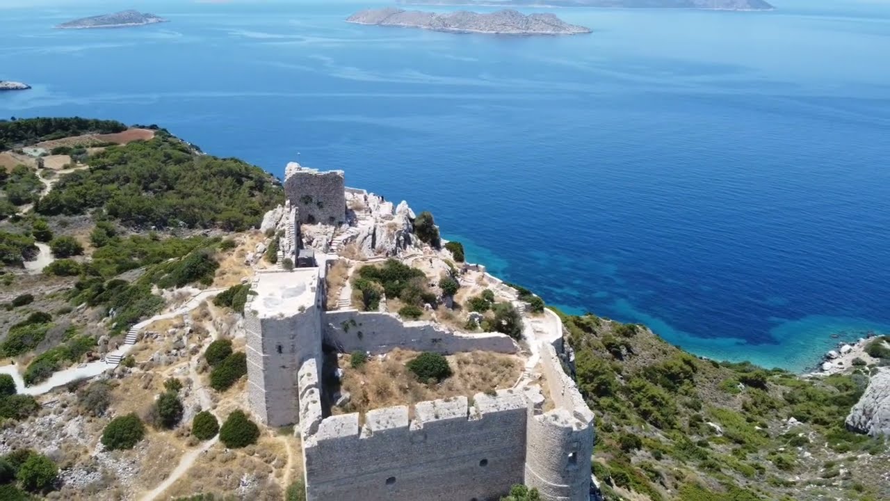 Kritinia Castle, Rhodes, Greece - Drone 2.7K 60FPS