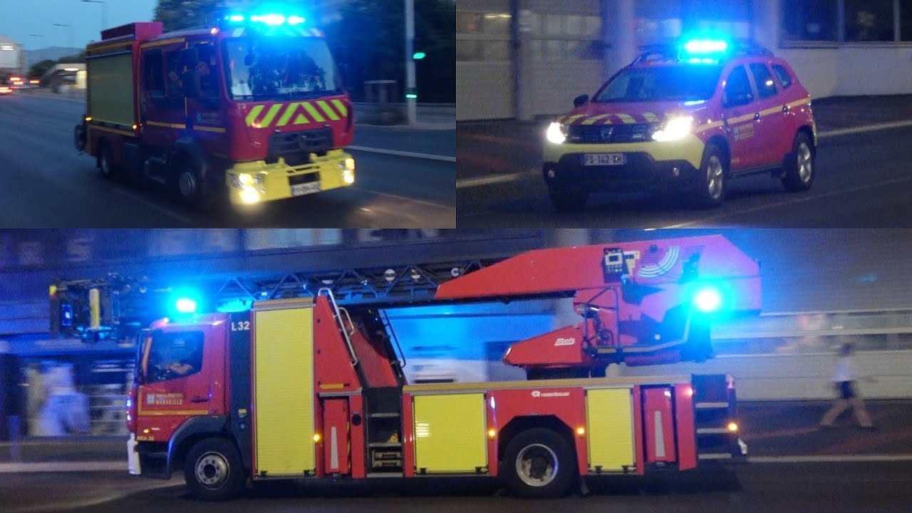 Marins-Pompiers Marseille à un incendie d'appartement // Marseille Naval Fire Service fire response
