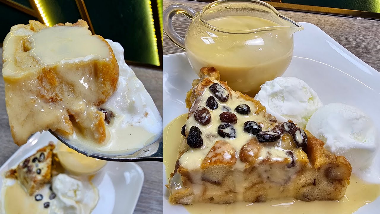 PUDING ROTI & SOS KASTARD Cuba Masuk 2 Bahan Ni Padu Sungguh!!! | Bread pudding & Custard Sauce