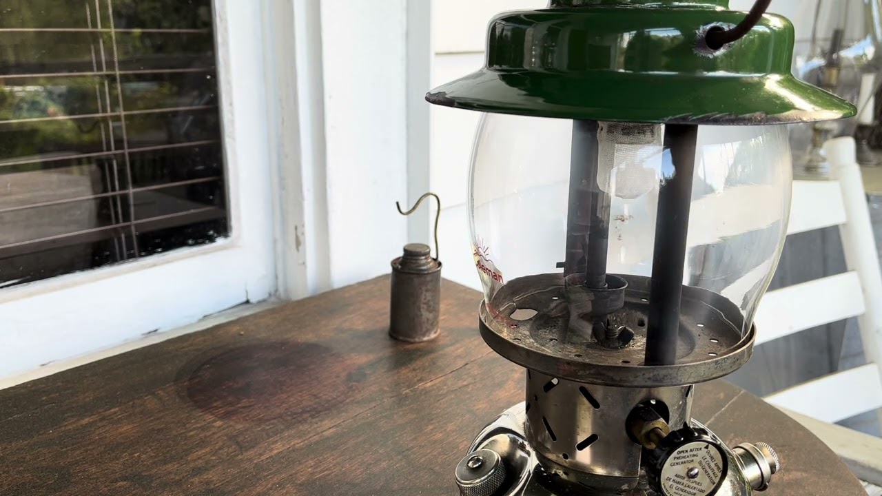 How to light a Coleman kerosene pressure lantern, this one is still made today
