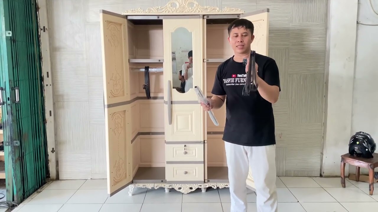 Lemari plastik olymplast pintu 3 ukir ||| minimalis & modern