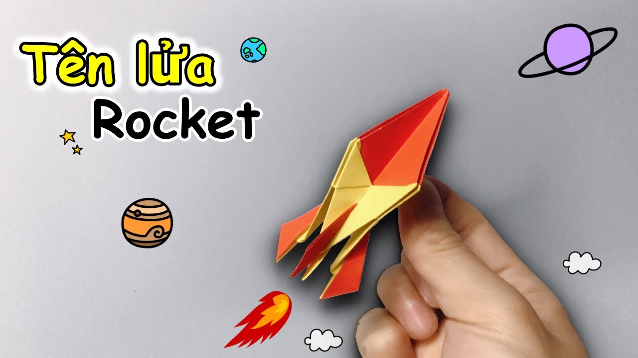 Tên lửa giấy 🚀 Origami Rocket 🚀 Cách gấp tên lửa bằng giấy 🚀 折り紙ロケット ( origami song )