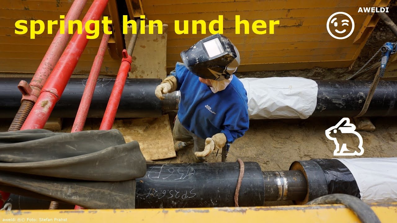 Bau einer Fernw&auml;rme Rohrleitung mit WIG Rohrschwei&szlig;er Arbeiten YT Channel FHD