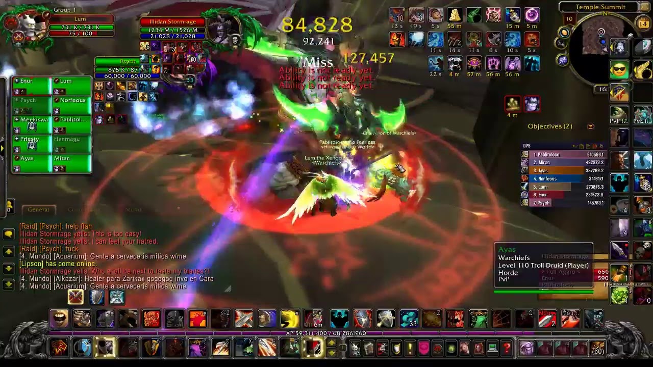 Vendetta WoW Black temple raid. Warrior perspective. [MOP Custom content server]