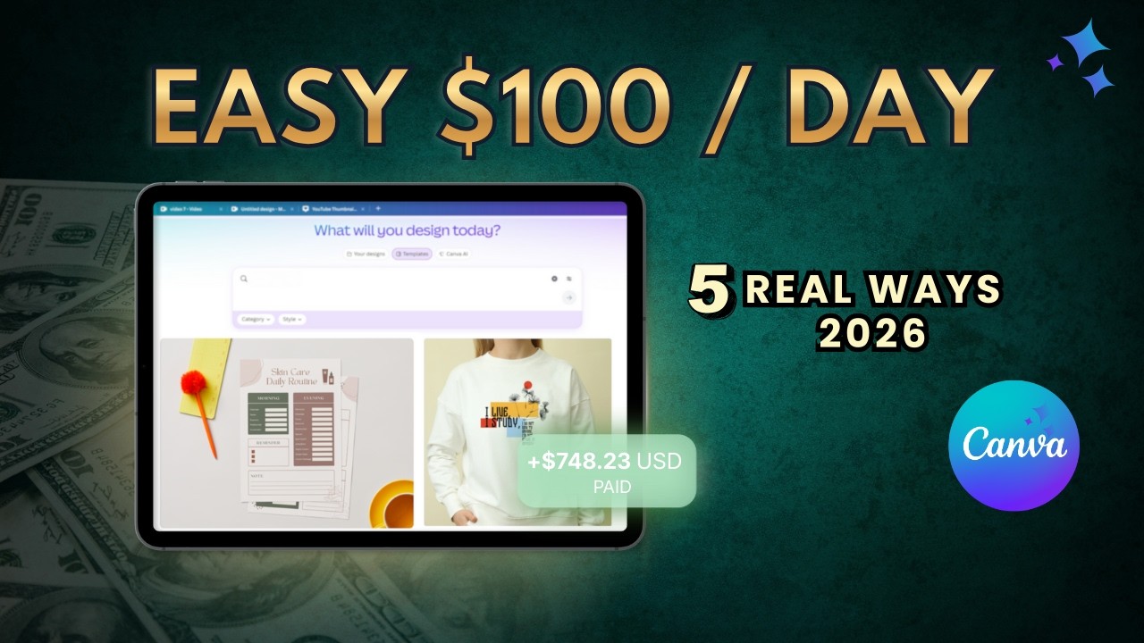 How I Use Canva to Make $100/Day  (5 Real Ways – 2026)