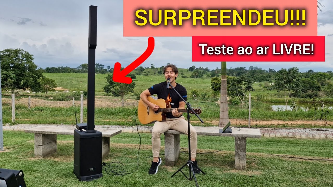 Unboxing TORRE de SOM AZ l PA de Alto RENDIMENTO teste com VOZ  e VIOLÃO. 