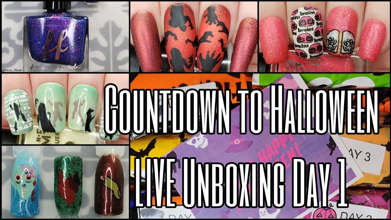 Unboxing Beautometry Countdown Halloween Box Day 1 Nail Art Giveaway Stamping Plate Zombie Swatch