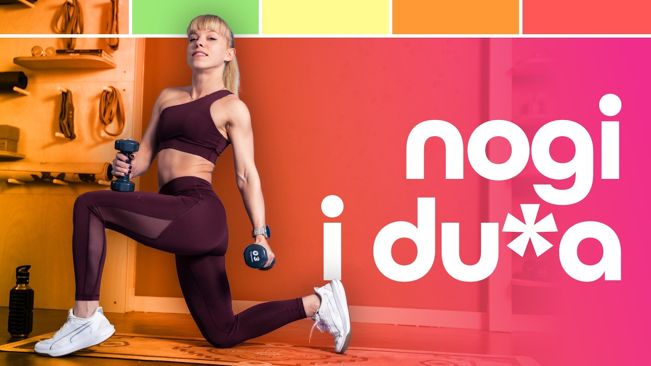 MODELOWANIE NÓG I POŚLADKÓW z hantlami 🔥 | trening siłowy na pośladki w domu | 30 min