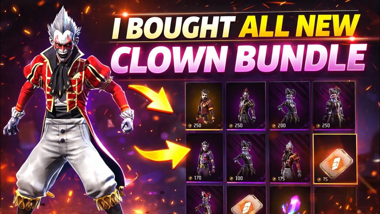 Free fire new event #I bought All clown bundle 