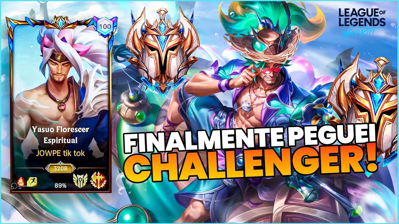YASUO WILD RIFT - FINALMENTE PEGUEI CHALLENGER E TOP 100 YASUO! GAMEPLAY EXPLICATIVA