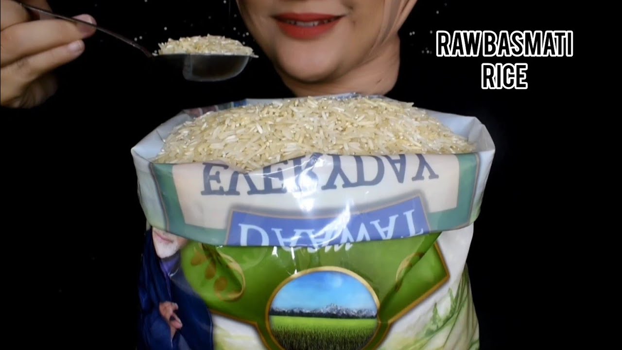 ASMR RAW RICE EATING || RAW BASMATI RACE|| DAWAAT GOLD