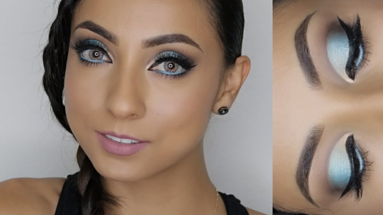 MAQUILLAJE AZUL TURQUESA CUT CREASE ♥♥♥ MAQUILLATE CONMIGO ♥♥♥  Andy Lo
