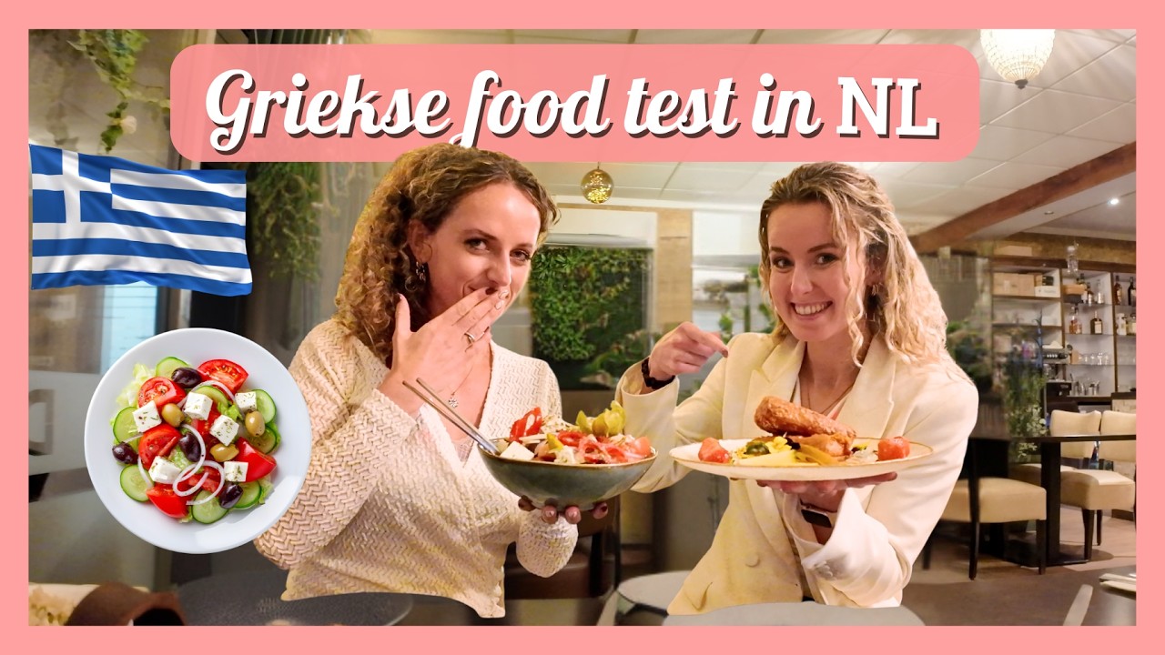 EERSTE keer GRIEKS ETEN in NEDERLAND! 🇬🇷🍽️ | Tzatziki, Pita & Moussaka 🥙 – Travelling Sisters