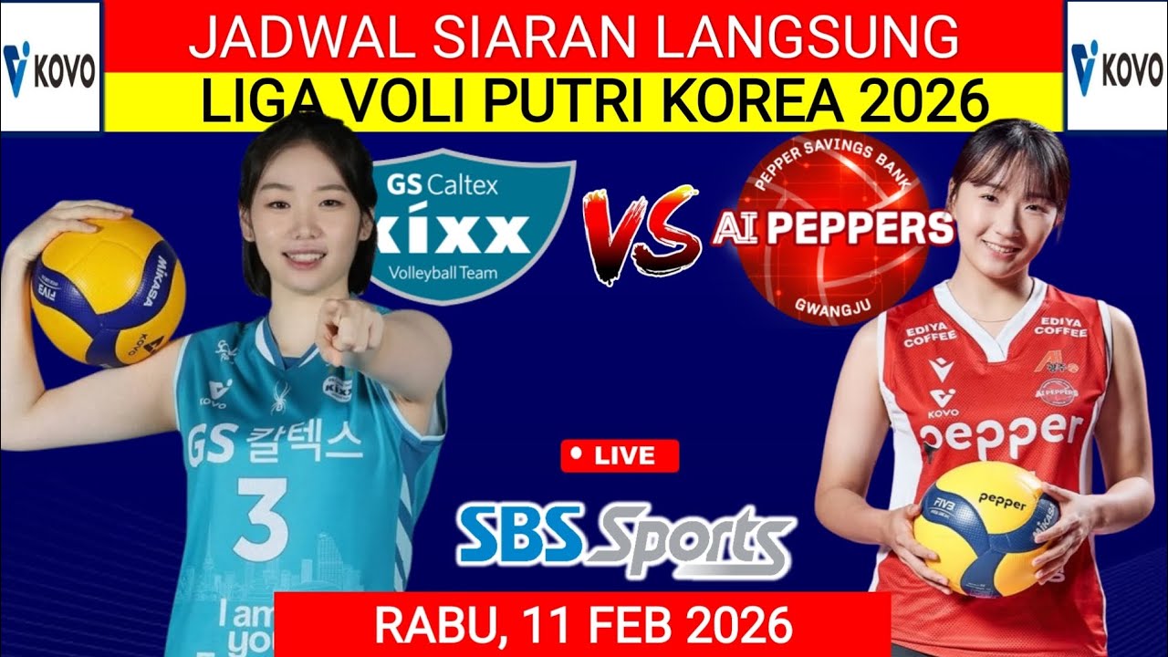 JADWAL LIGA VOLI KOREA 2026 HARI INI‼️GS CALTEX VS AI PEPPERS‼️KLASEMEN KOREA V LEAGUE 2025/26