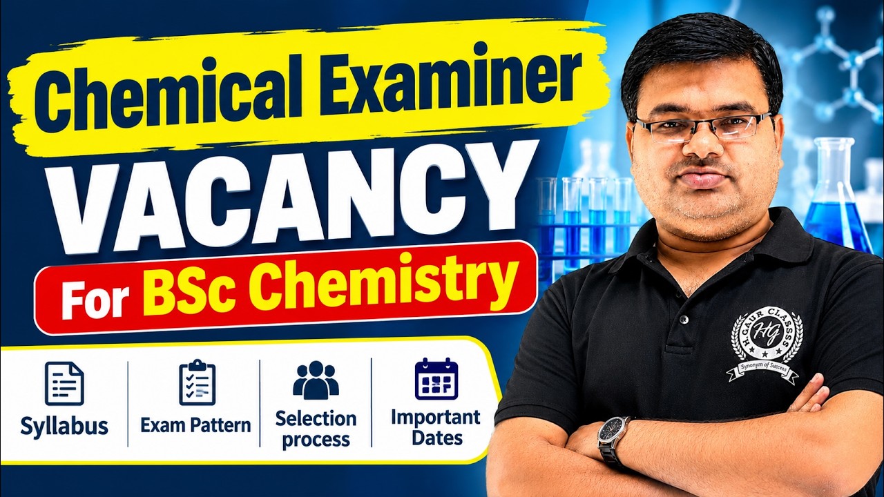 Chemical Examiner Vacancy 2026 | BSc Chemistry | Syllabus, Exam Pattern, Selection Process & Dates