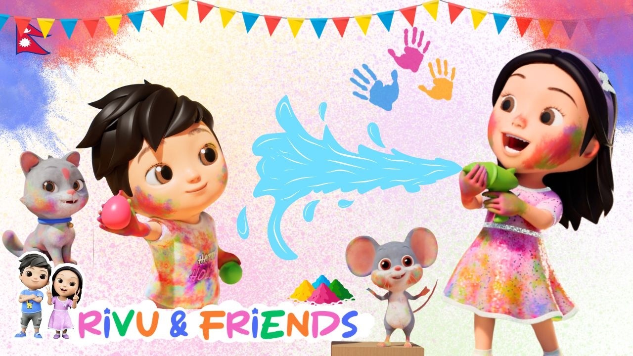 Holi Aayo Holi Aayo! | Happy Holi Song for Kids | Nepali Rhymes