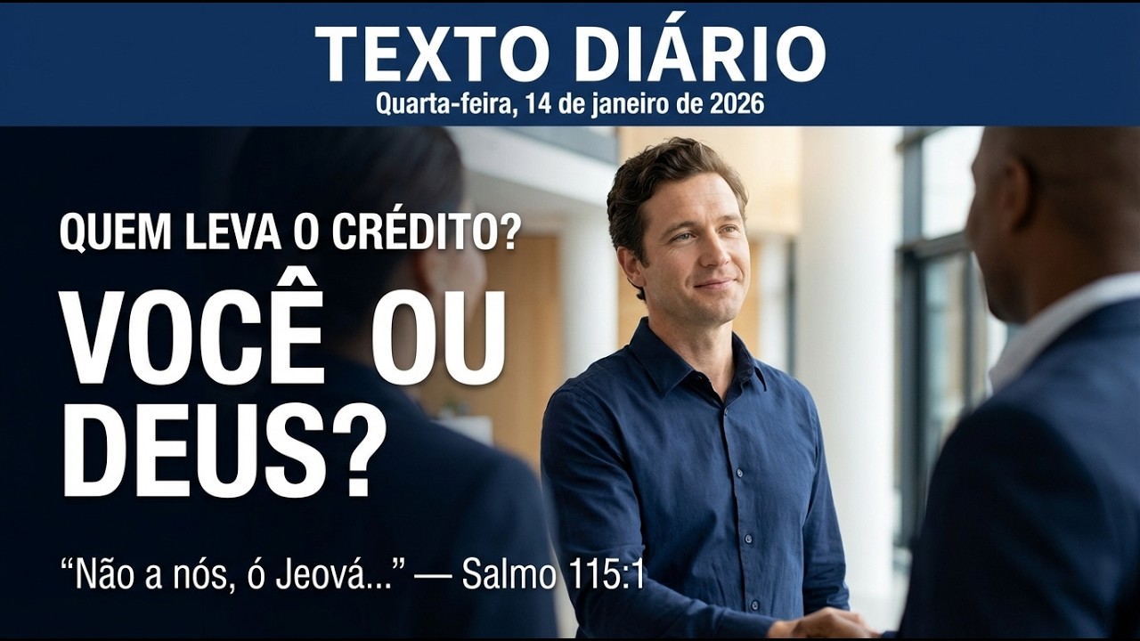 TEXTO DIÁRIO — 14/01/2026 | VOCÊ ESTÁ ROUBANDO A GLÓRIA DE DEUS? [O Segredo de Davi]