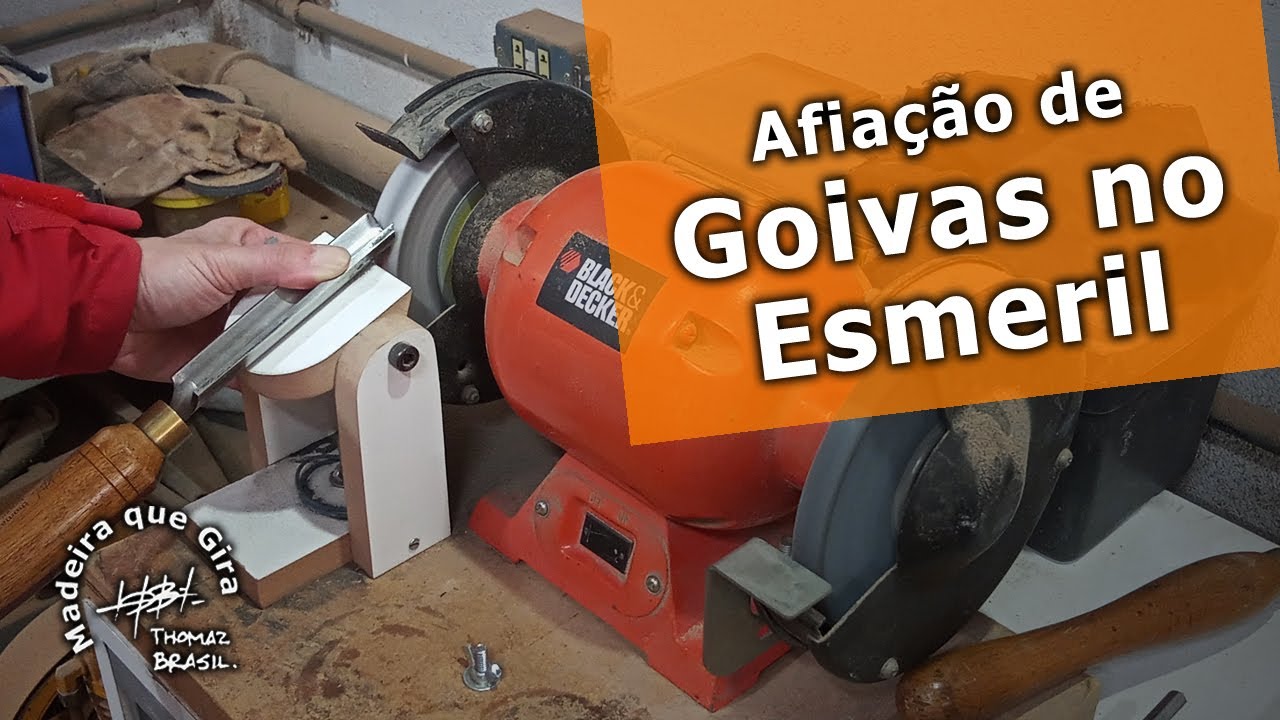 Tornearia em Madeira: Afiação de Goivas no Esmeril