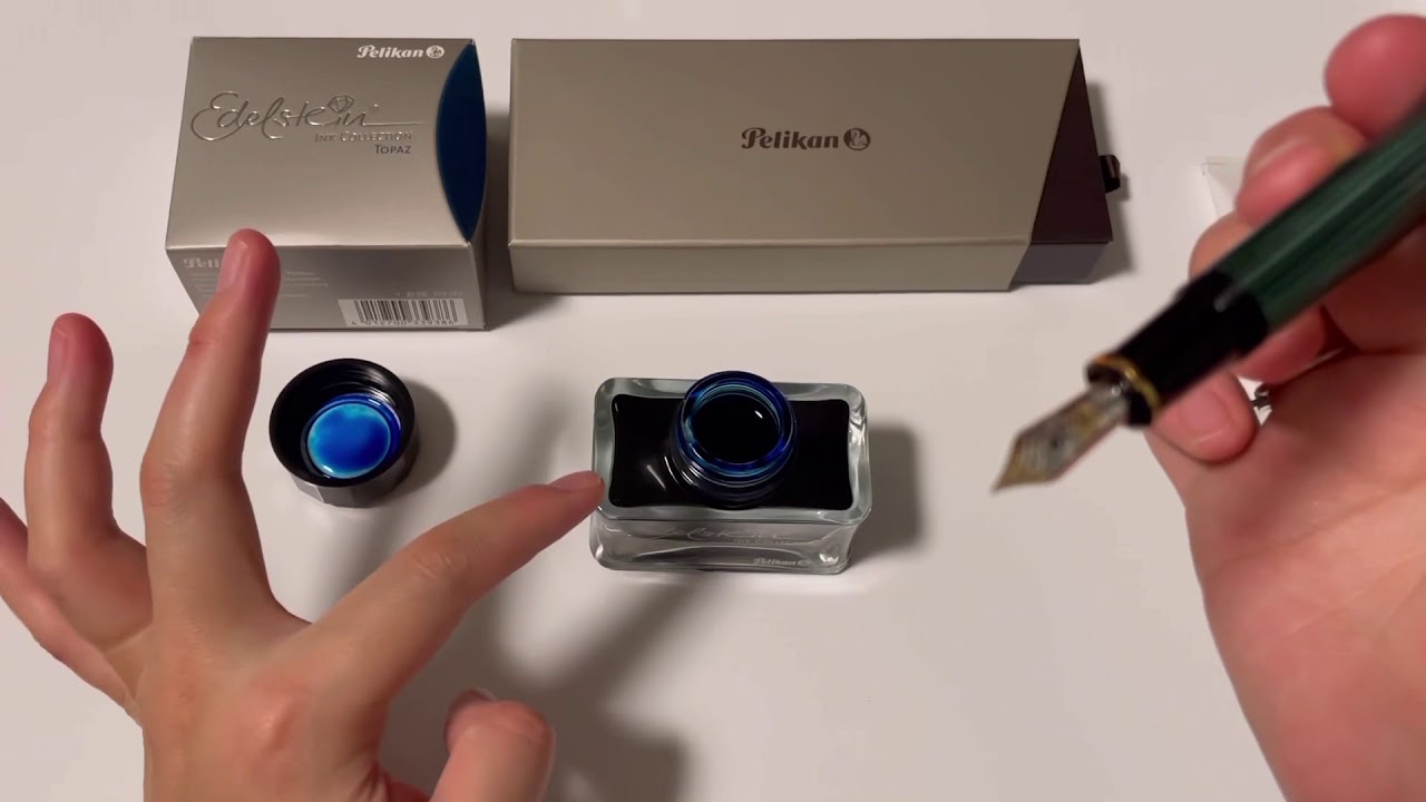 펠리칸 소버린 M600 잉크채우기 Pelikan Souverän M600 black/green EF / 피스톤 필러형 만년필