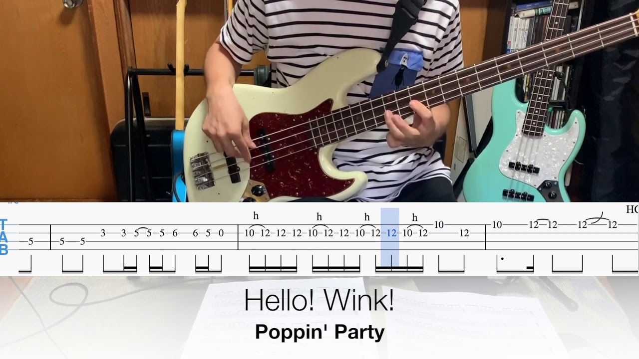 【TABあり】Hello! Wink! /Poppin' Party ベースで弾いてみた【FULL】