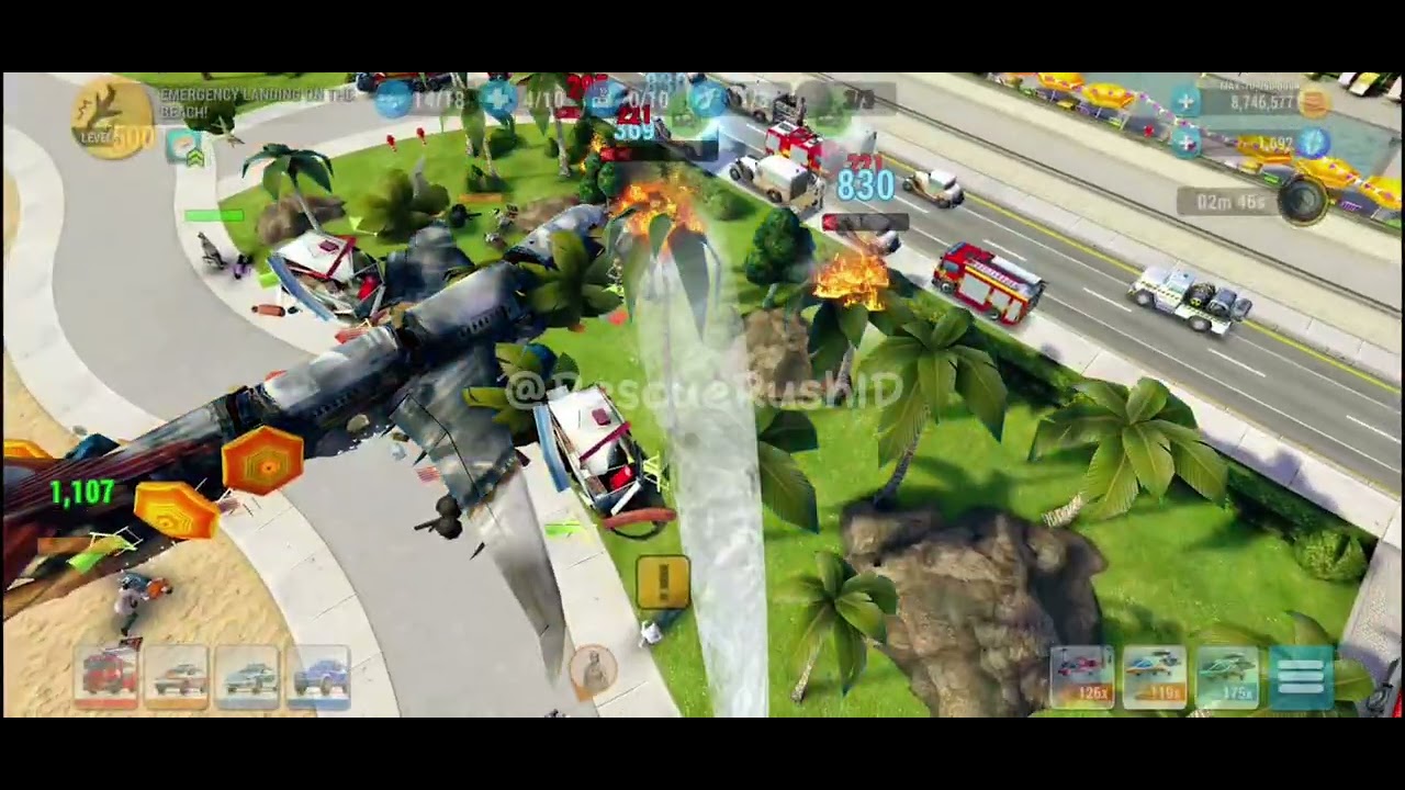 EMERGENCY LANDING ON THE BEACH❗️LEVEL500❗️EMERGENCY HQ GAMRPLAY STRATEGY