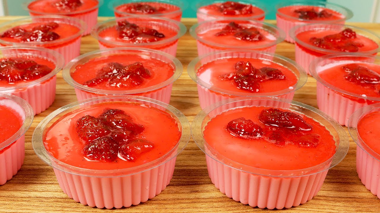Mousse de MORANGO de TANG no Pote  CREMOSO E DELICIOSO !! SOBREMESA FACIL E RAPIDA !