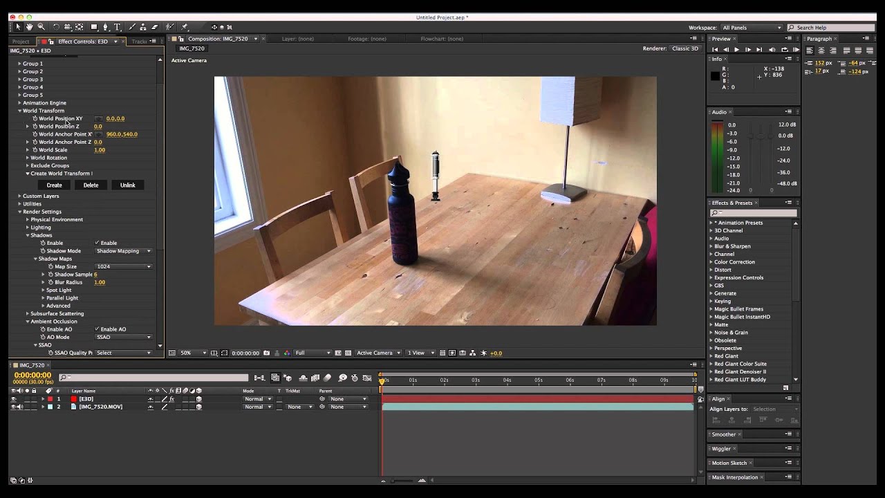 How to make shadows in Element 3D vs.2