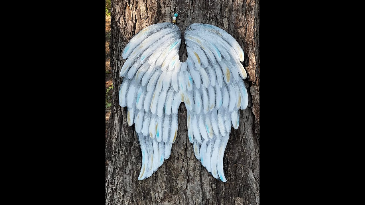 Painting an Angel Wing door hanger