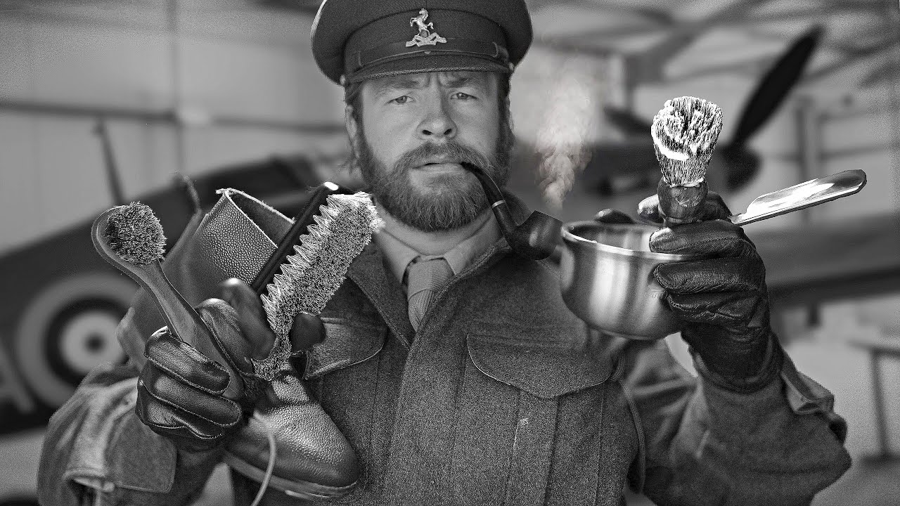 ASMR: аутентичное бритье бритвой и чистка обуви 1940-х годов