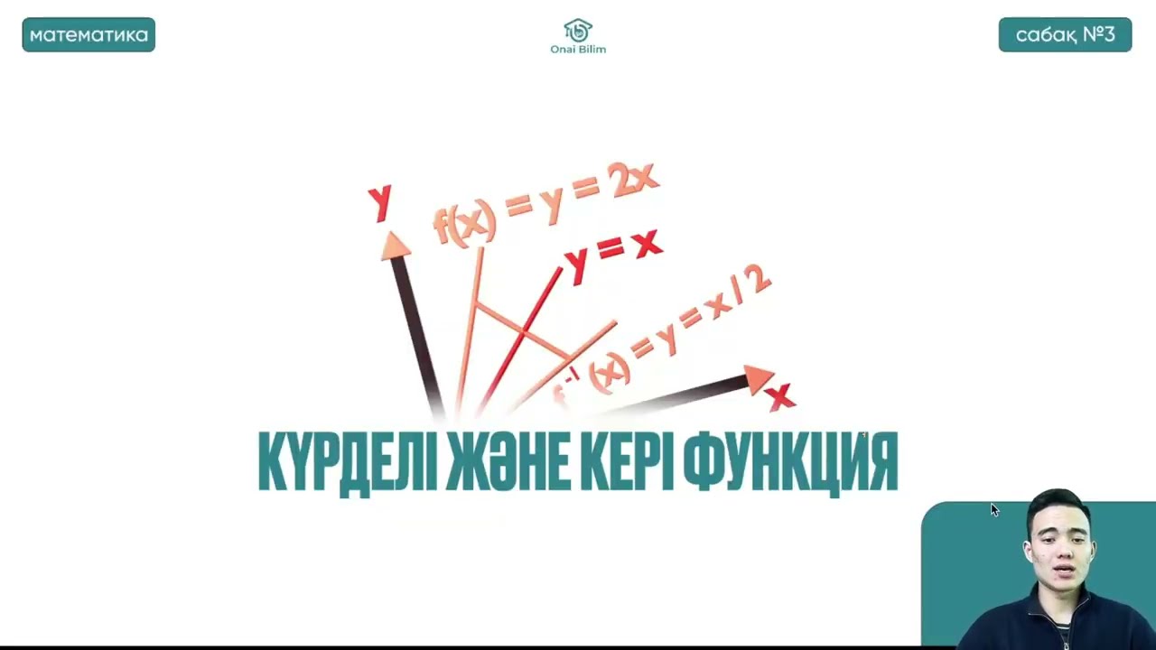№3 Жоғары математика ҚҰБТ / КТА / ҰБТ1   Күрделі және кері функция
