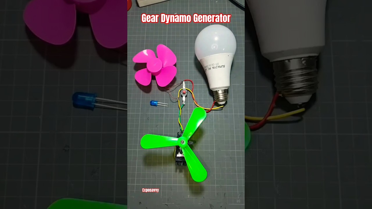 ⚡Creating Free Electricity with a Gear Dynamo Generator! 😱🔋 #Shorts #gearmotor #generator #exposavvy