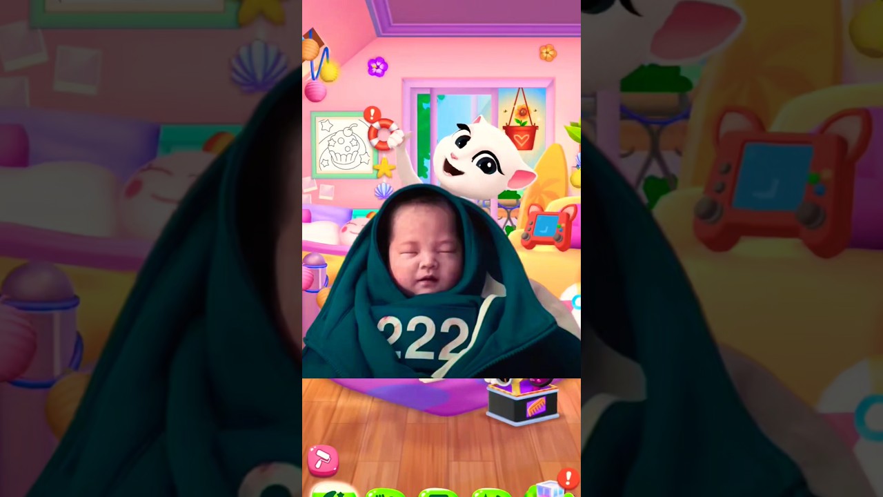 squid Game 3 baby player 222 makeover by My Talking Angela 2 #squidgame3 #player222 #angela2 #cute