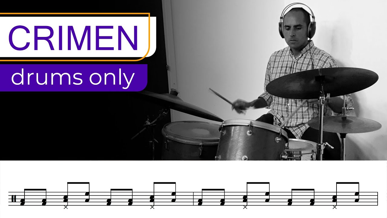 CRIMEN - Drums Only + Transcripción para Batería // Gustavo Cerati
