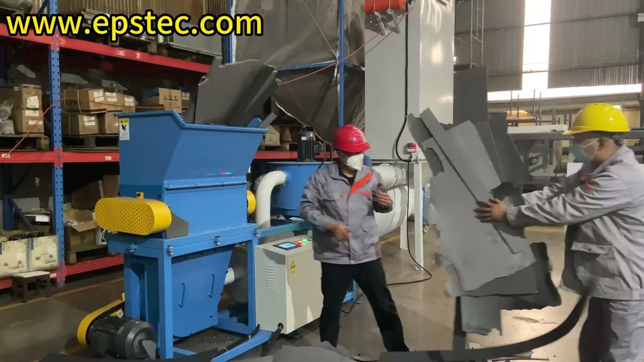 EPS recycling system using waste graphite EPS sheet to test
