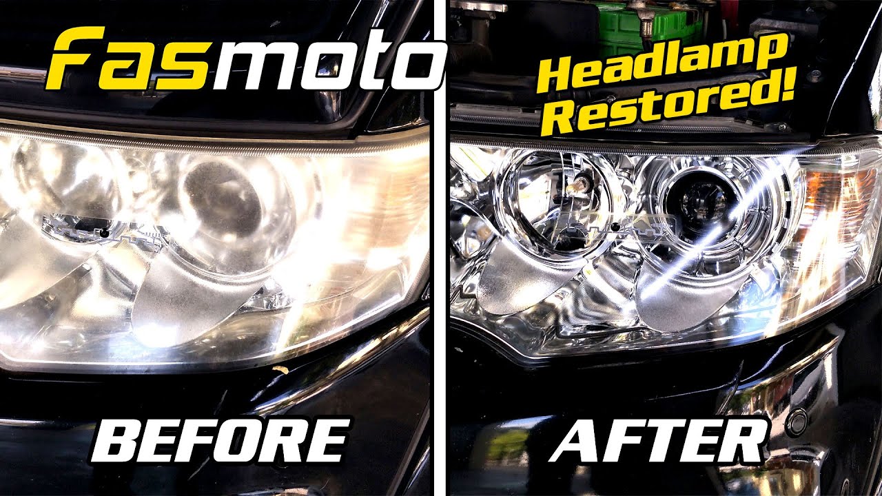 Mitsubishi Pajero Sport Headlamp Restoration (Yellowing, Oxidation, Fogged)