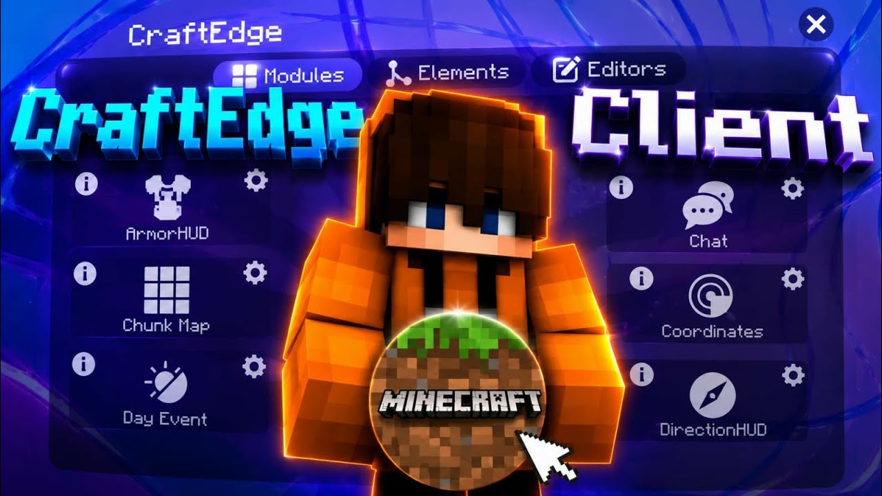CraftEdge Client For MCPE 1.26+ 🔥 | The Best Mod Menu Client For MCPE/Bedrock 1.26+ 