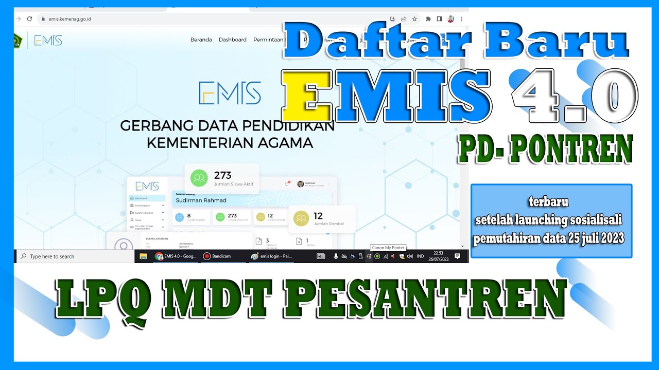 CARA DAFTAR BARU EMIS 4.0 PD PONTREN SEMESTER GANJIL TA 2023/2024 | UPDATE EMIS PD PONTREN
