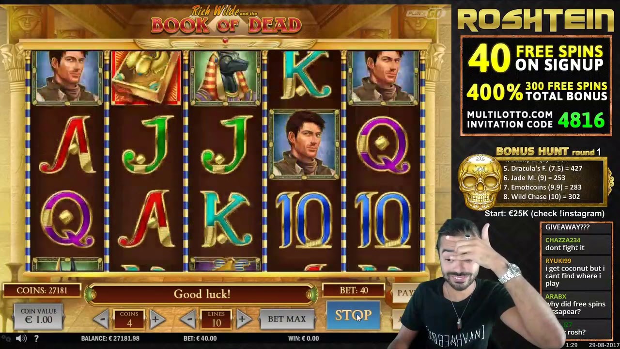 ROSHTEIN - MUST SEE!!! BONUS AFTER BONUS ON BOOK OF DEAD!