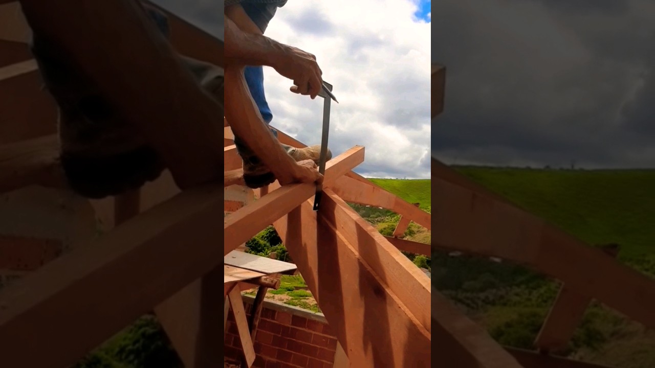 👉Como cortar o caibro do Espig&atilde;o Carpinteiro revela o macete 💥#carpintaria  #constru&ccedil;&atilde;o #telhado