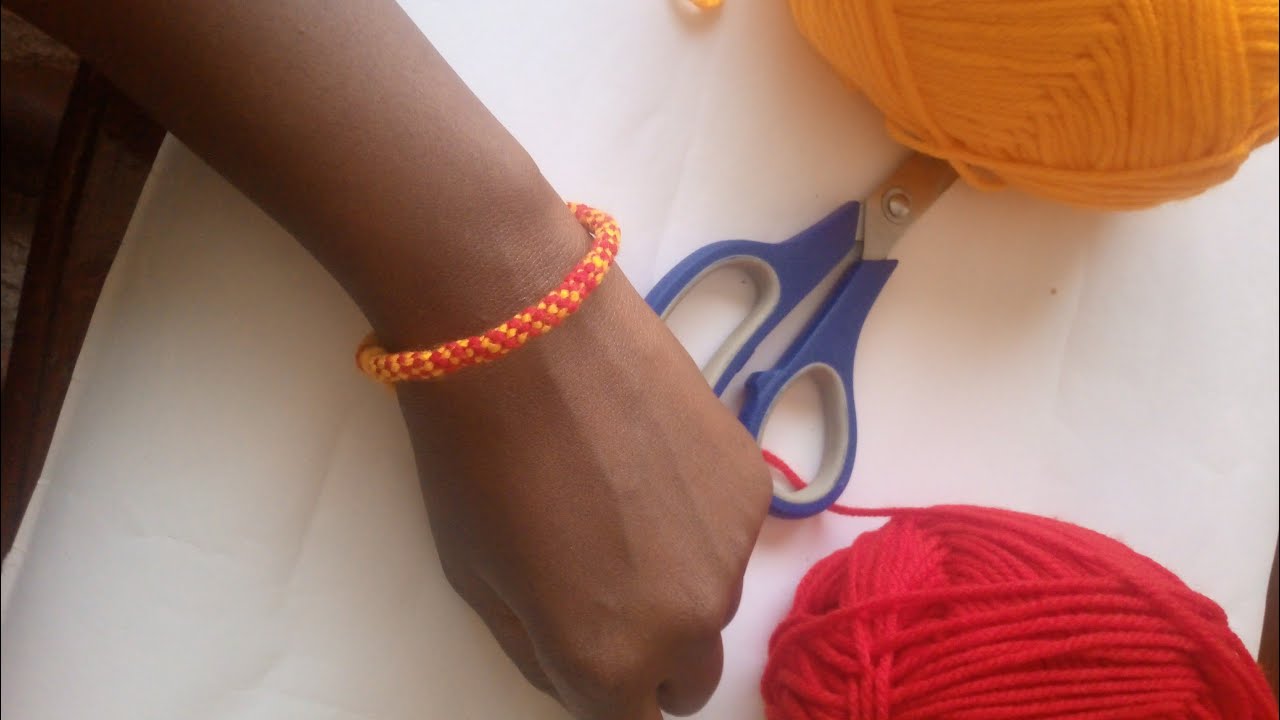 Step by step tutorial on how I made 50 beautiful bracelets at home from wool and sold all of them.