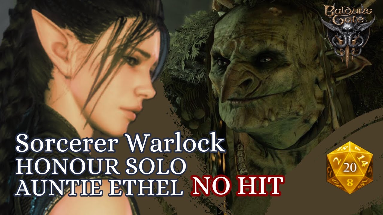 Baldur's Gate 3 Honour Mode Solo | The Hag Auntie Ethel | Sorcerer Warlock | No Hit